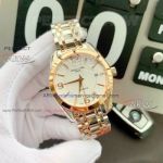 Perfect Replica New Patek Philippe White Dial Silver Gold Band Watch For Men 